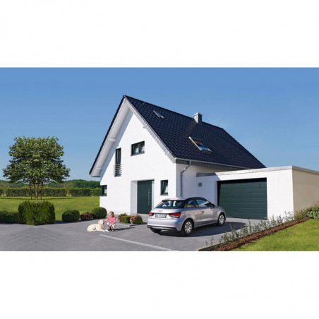 Garage sectional doors 40 mm Flush/Woodgrain External color - RAL9006