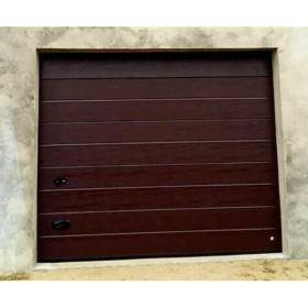 Industrial sectional doors 40 mm CASSETE / Woodgrain color-RAL 8017 brown