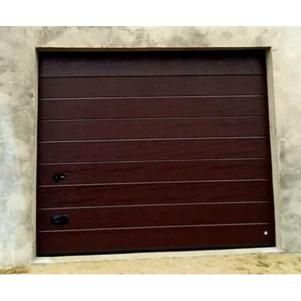 Industrial sectional doors 40 mm CASSETE / Woodgrain color-RAL 8017 brown