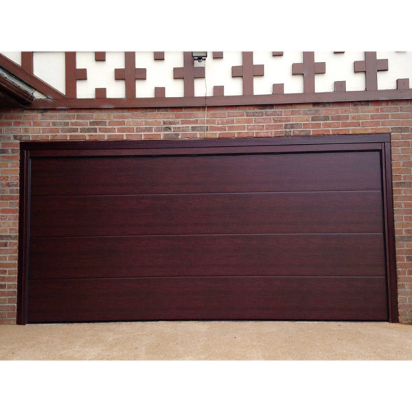 Industrial sectional doors 40 mm Flush / stucco color-Mahogany, Mahogany