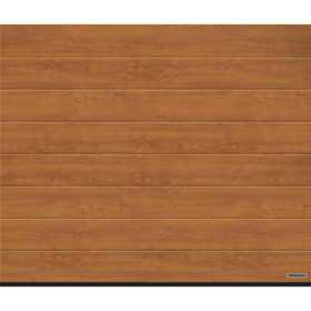 Industrial sectional doors 40 mm Flush / Woodgrain color-Golden oak, golden oak