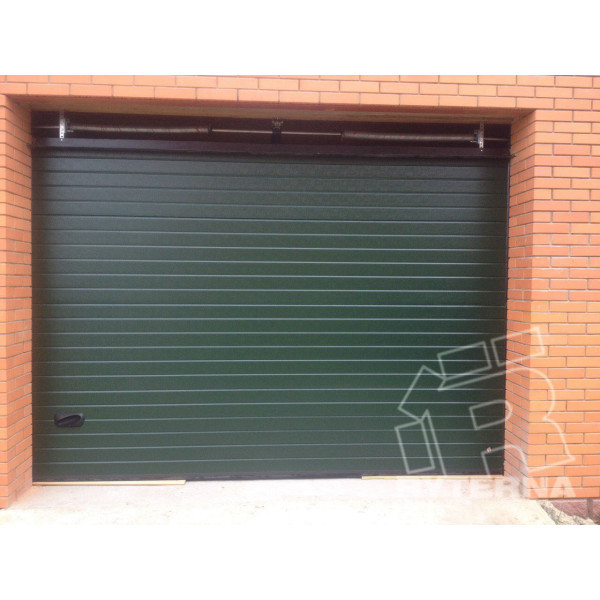 Industrial sectional doors 40 mm MACRORIB / stucco color-RAL 6009 Dark green