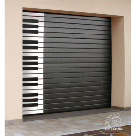 Industrial sectional doors 40 mm MACRORIB / stucco color-RAL 9005 black