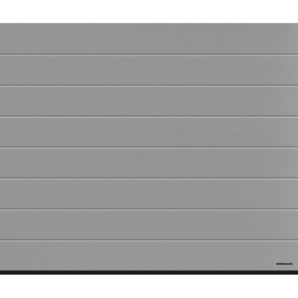 Industrial sectional doors 40 mm MIDRIB / woodgrain color-RAL 9006 silver