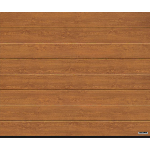 Industrial sectional doors 40 mm TOPRIB / woodgrain color-Golden oak, golden oak