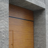 Garage sectional doors 40 mm RIB / woodgrain color-Golden oak, golden oak