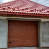 Sectional garage doors 40 mm RIB / stucco color-Golden oak, golden oak