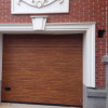 Sectional garage doors 40 mm RIB / stucco color-Golden oak, golden oak