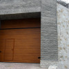 Sectional garage doors 40 mm RIB / stucco color-Golden oak, golden oak