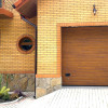 Sectional garage doors 40 mm RIB / stucco color-Golden oak, golden oak