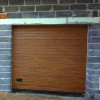 Sectional garage doors 40 mm RIB / stucco color-Golden oak, golden oak