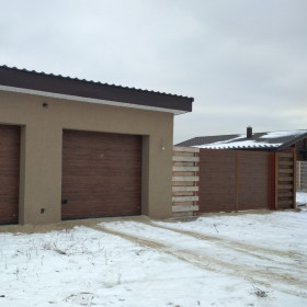 Ворота гаражні секційні 40 мм RIB/woodgrain  Колір - Old oak, старий дуб