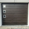 Garage sectional doors 40 mm MIDRIB / stucco color-Dark oak, dark oak