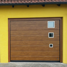 Garage sectional doors 40 mm MIDRIB / woodgrain color-Golden oak, golden oak