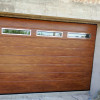 Garage sectional doors 40 mm MIDRIB / stucco color-Golden oak, golden oak