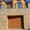 Garage sectional doors 40 mm MIDRIB / stucco color-Golden oak, golden oak