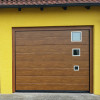 Garage sectional doors 40 mm MIDRIB / stucco color-Golden oak, golden oak