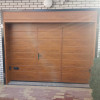 Garage sectional doors 40 mm MIDRIB / stucco color-Golden oak, golden oak