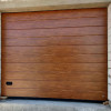 Garage sectional doors 40 mm MIDRIB / stucco color-Golden oak, golden oak