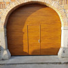 Garage sectional doors 40 mm MIDRIB / stucco color-Golden oak, golden oak