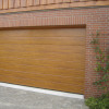 Garage sectional doors 40 mm MIDRIB / stucco color-Golden oak, golden oak