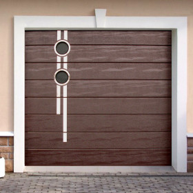 Garage sectional doors 40 mm MIDRIB / smooth color-RAL 8017 brown