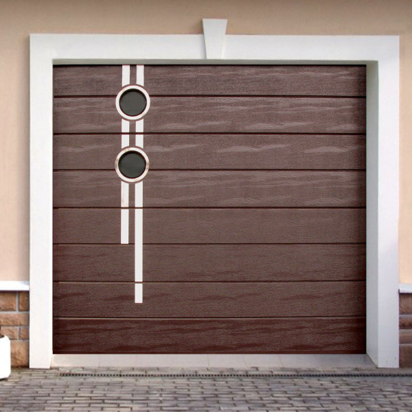 Garage sectional doors 40 mm MIDRIB / smooth color-RAL 8017 brown