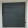 Garage sectional doors 40 mm TOPRIB / woodgrain color-RAL 7016 Dark gray