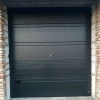 Garage sectional doors 40 mm TOPRIB / woodgrain color-RAL 7016 Dark gray