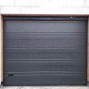 Garage sectional doors 40 mm TOPRIB / woodgrain color-RAL 7016 Dark gray