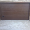 Garage sectional doors 40 mm TOPRIB / woodgrain color-RAL 8017 brown