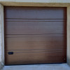 Garage sectional doors 40 mm TOPRIB / woodgrain color-RAL 8017 brown