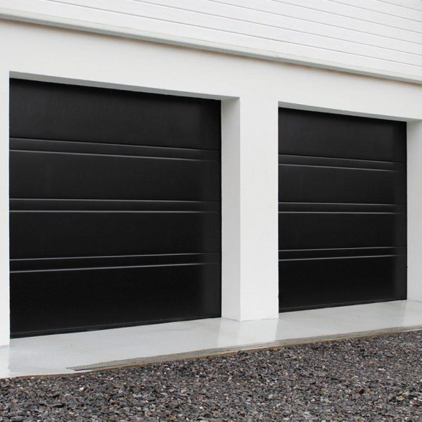 Garage sectional doors 40 mm TOPRIB / smooth color-RAL 9005 black