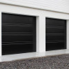 Garage sectional doors 40 mm TOPRIB / woodgrain color-RAL 9005 black