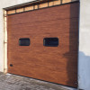 Garage sectional doors 40 mm Flush / stucco color-Golden oak, golden oak
