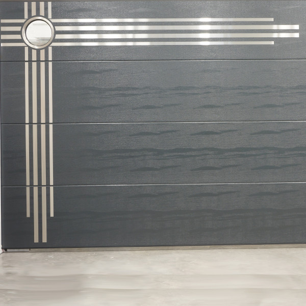 Sectional garage doors 40 mm Flush / stucco color-RAL 7016 Dark gray