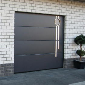 Garage sectional doors 40 mm Flush/Woodgrain External color - dark oak