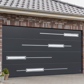 Garage sectional doors 40 mm Flush / stucco color-Anthracite,"anthracite gray"