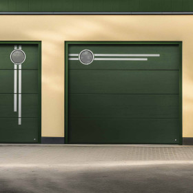Garage sectional doors 40 mm Flush/Woodgrain External color - RAL9007