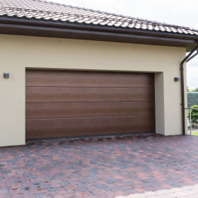 Garage sectional doors 40 mm Flush/Woodgrain External color - night oak