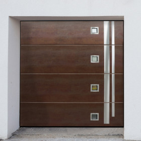 Garage sectional doors 40 mm Flush/Woodgrain External color - night oak