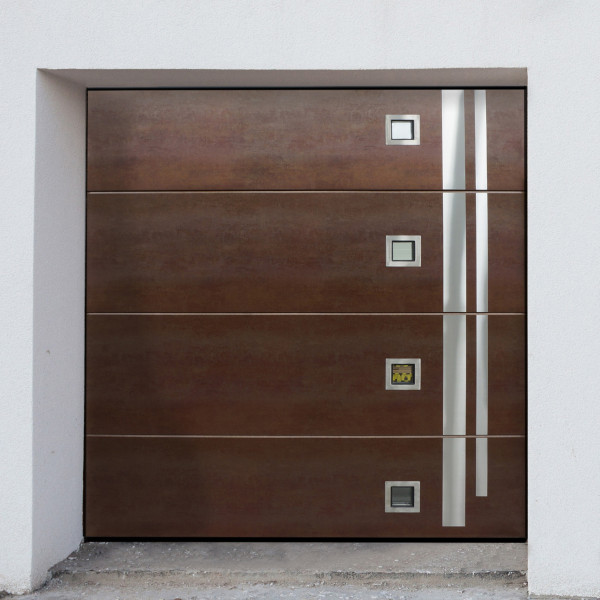 Garage sectional doors 40 mm Flush/Woodgrain External color - night oak