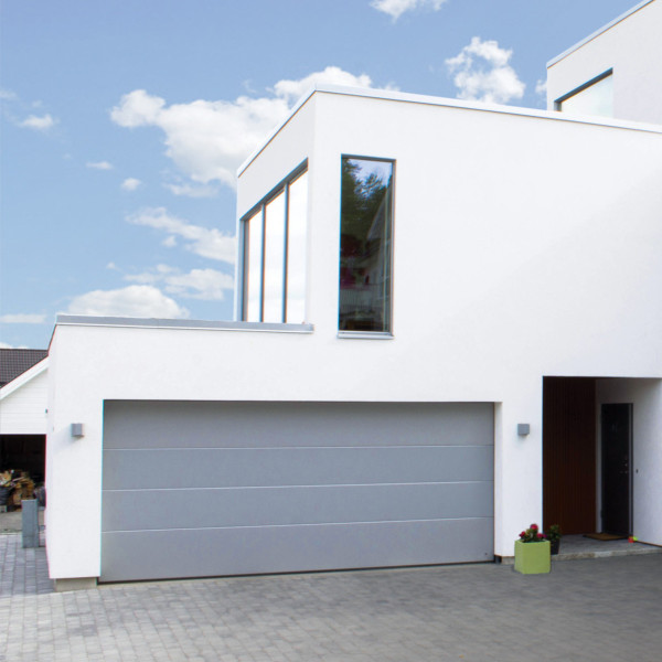 Sectional garage doors 40 mm Flush / stucco color-RAL 9002 light grey