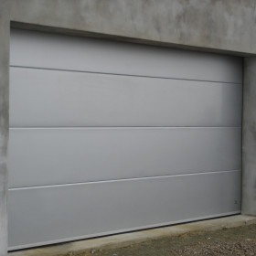 Garage sectional doors 40 mm Slick / smooth color-Stainless Steel, "stainless steel"