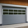 Sectional garage doors 40 mm MACRORIB / stucco color-RAL 9007 silver